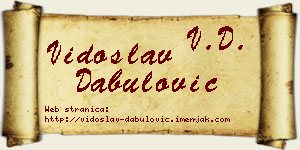 Vidoslav Dabulović vizit kartica